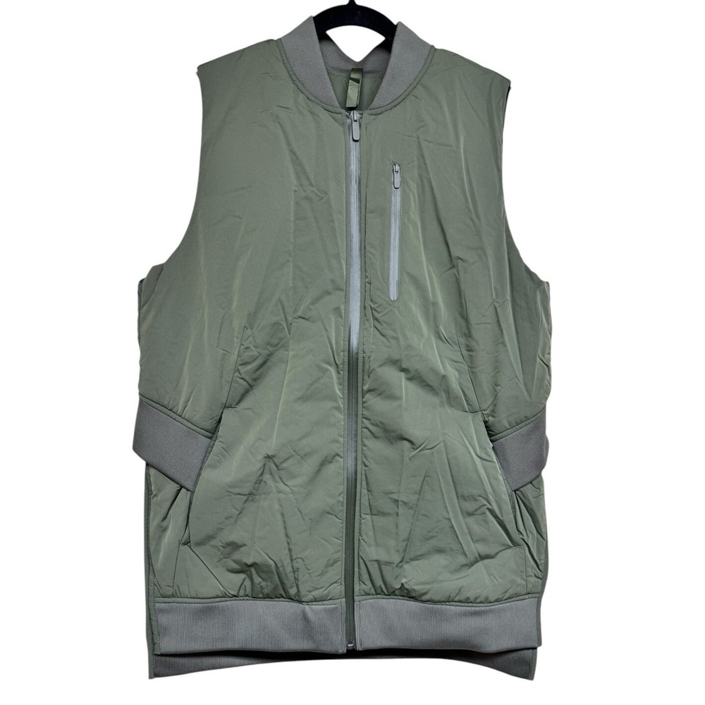 Lululemon Long Insulated Bomber Vest In Medium Olive Women's Size 8